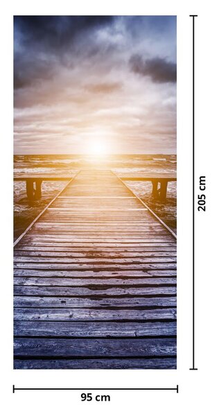 Fototapeta na dveře - Molo se sluncem (95x205cm)