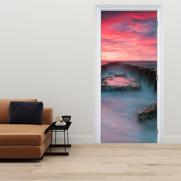 Fototapeta na dveře - Skály v moři (95x205cm)