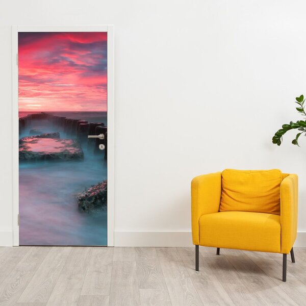 Fototapeta na dveře - Skály v moři (95x205cm)