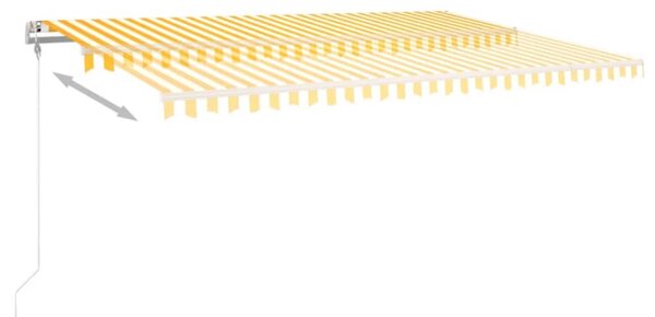 Automatická zatahovací markýza 500 x 350 cm žlutobílá