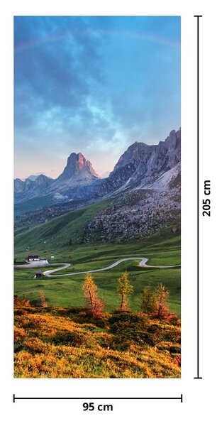 Fototapeta na dveře - Duha nad skalisky (95x205cm)