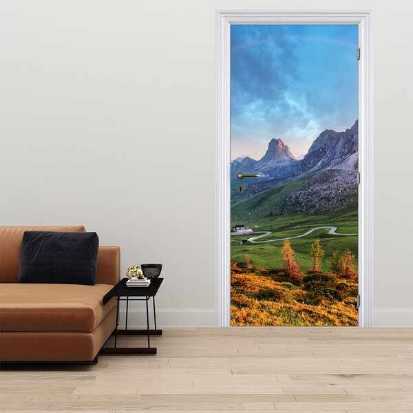 Fototapeta na dveře - Duha nad skalisky (95x205cm)