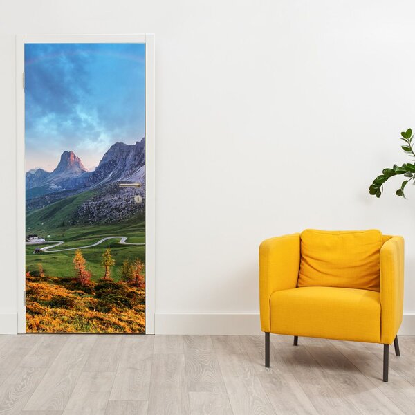 Fototapeta na dveře - Duha nad skalisky (95x205cm)