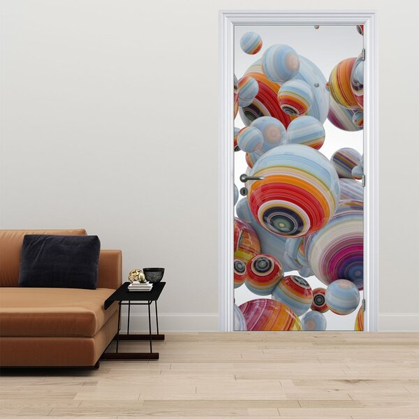 Fototapeta na dveře - Malované koule (95x205cm)