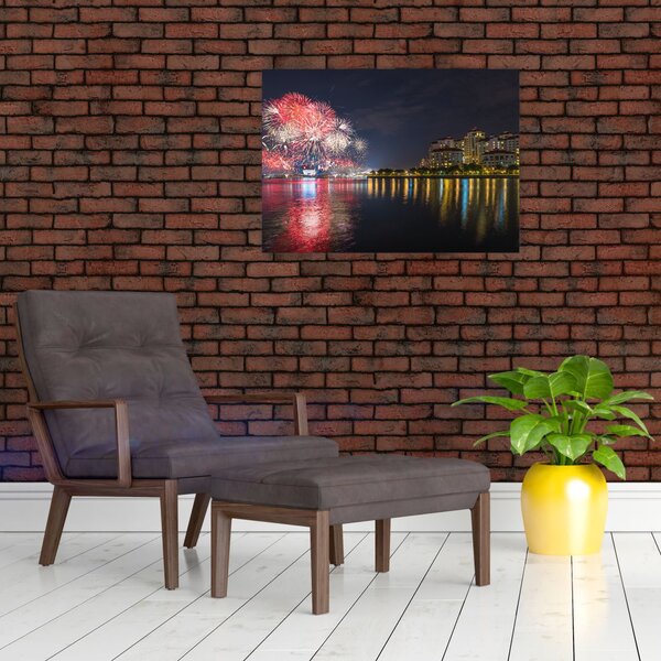 Obraz ohňostroje v singapuru (70x50 cm)