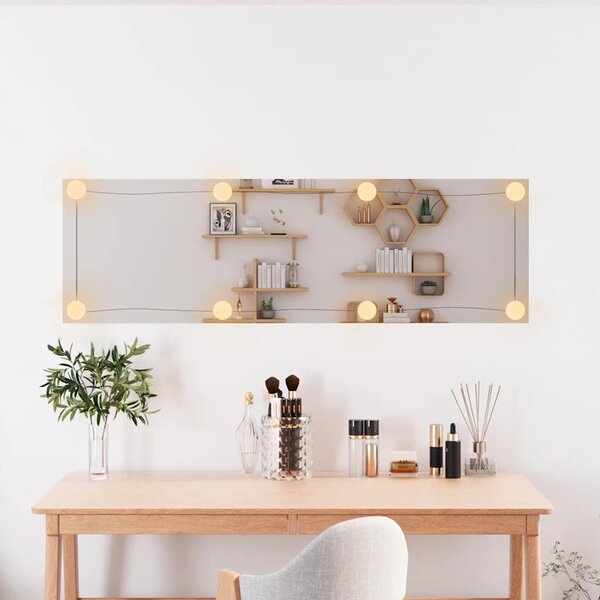 Nástěnné zrcadlo s LED osvětlením 30 x 100 cm sklo obdélníkové