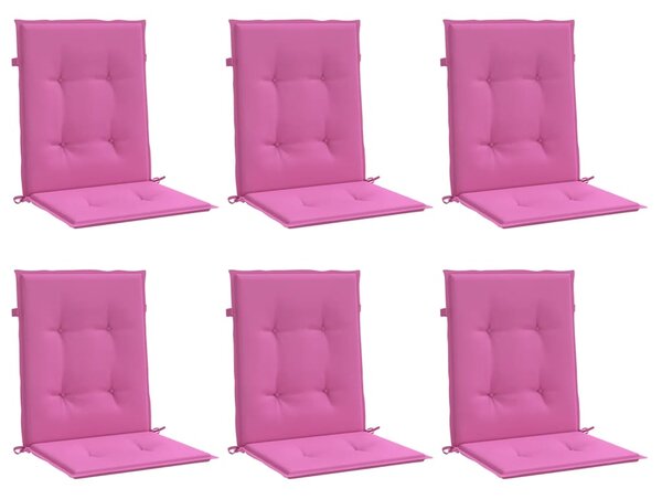 Podušky na židli s nízkým opěradlem 6 ks růžové textil