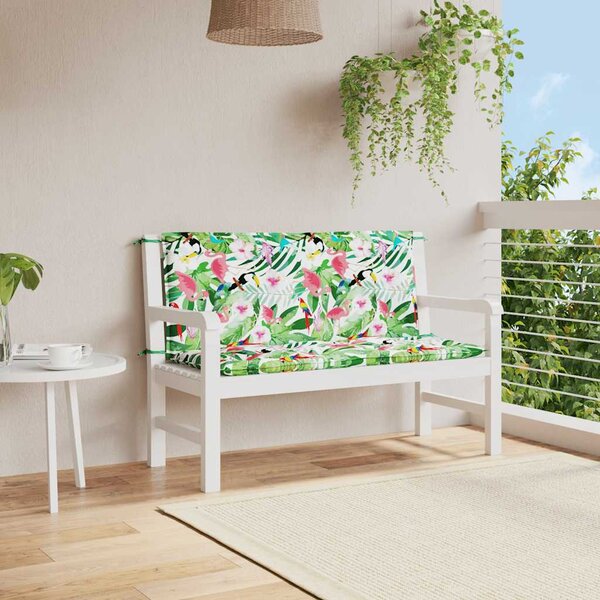 Podušky na zahradní lavici 2 ks vícebarevné 120x50x7 cm textil