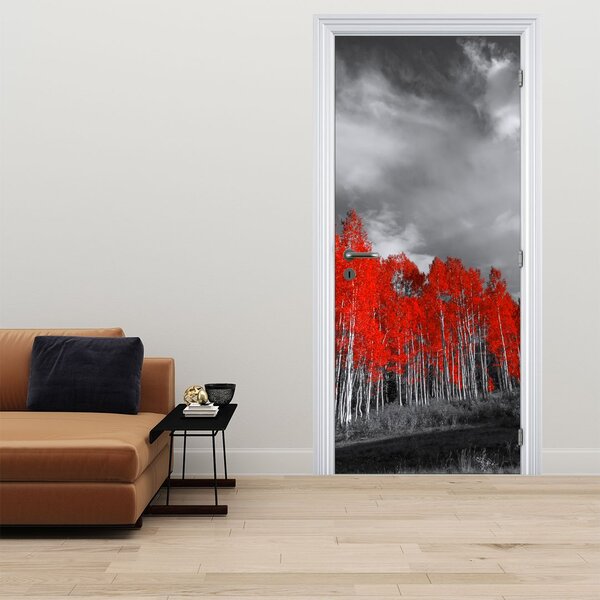 Fototapeta na dveře - Červené stromy (95x205cm)