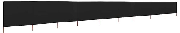 9dílná zástěna proti větru textil 1200 x 80 cm černá