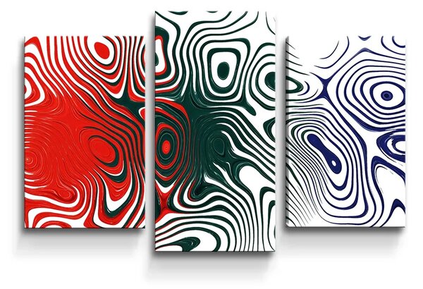 Sablio Obraz - 3-dílný Dvoubarevná abstrakce - 75x50 cm