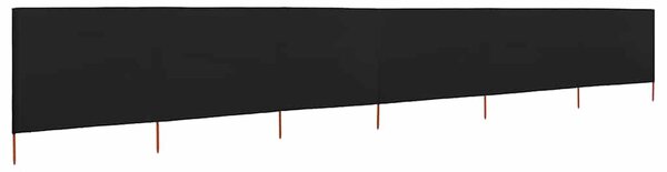 6dílná zástěna proti větru látková 800 x 120 cm černá