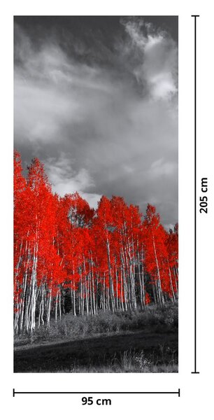 Fototapeta na dveře - Červené stromy (95x205cm)