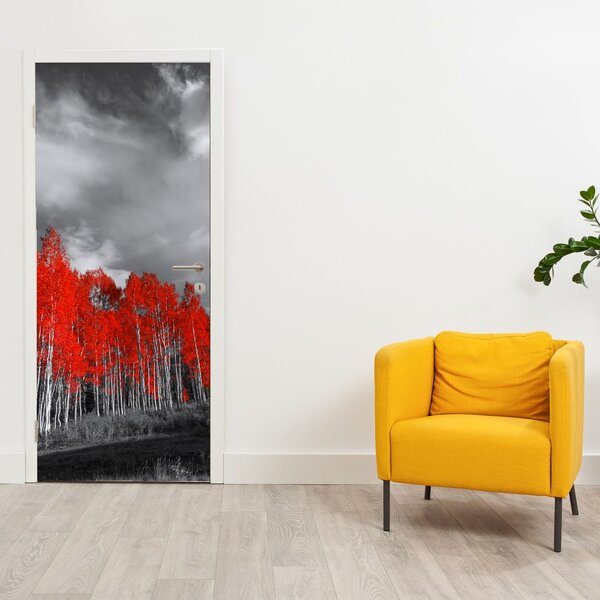 Fototapeta na dveře - Červené stromy (95x205cm)