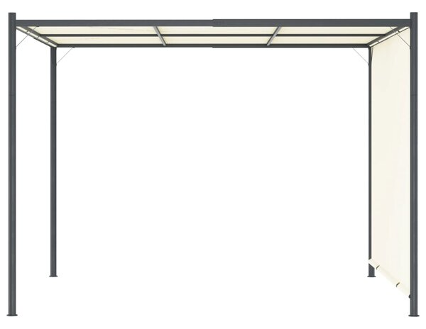 Pergola s nastavitelnou střechou krémově bílá 3 x 3 m ocel