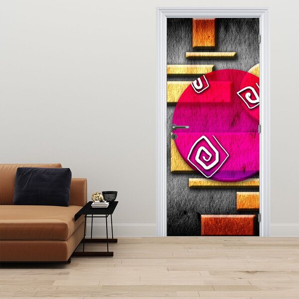 Fototapeta na dveře - Abstrakce s historickými symboly (95x205cm)