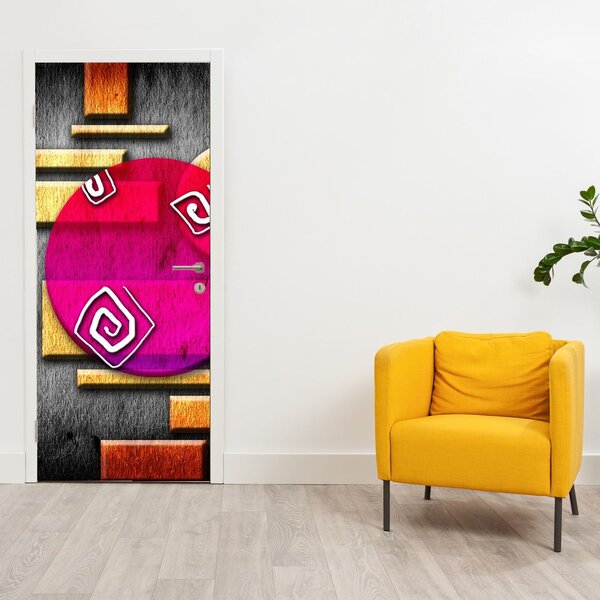 Fototapeta na dveře - Abstrakce s historickými symboly (95x205cm)