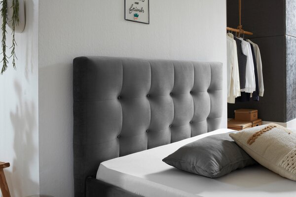 ČALOUNĚNÁ POSTEL, 140/200 cm šedá Carryhome - Jednolůžkové postele