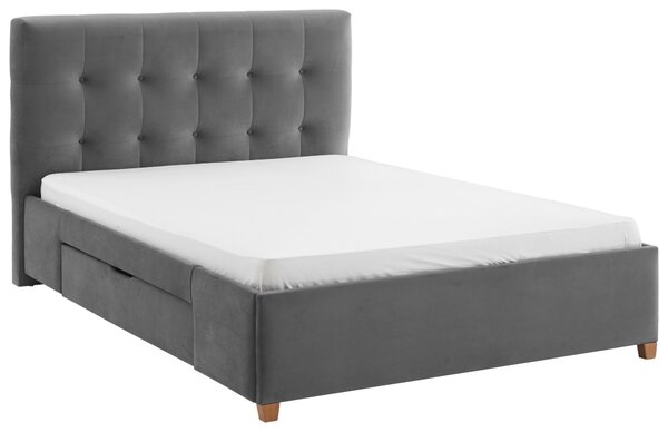 ČALOUNĚNÁ POSTEL, 140/200 cm šedá Carryhome - Jednolůžkové postele