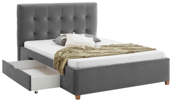 ČALOUNĚNÁ POSTEL, 140/200 cm šedá Carryhome - Jednolůžkové postele