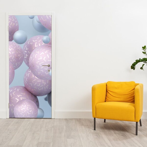 Fototapeta na dveře - Pastelové koule (95x205cm)