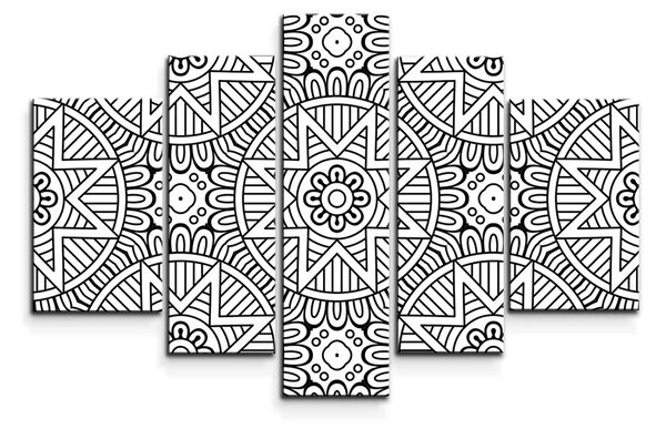 Sablio Obraz - 5-dílný Hvězdy mehendi - 125x90 cm