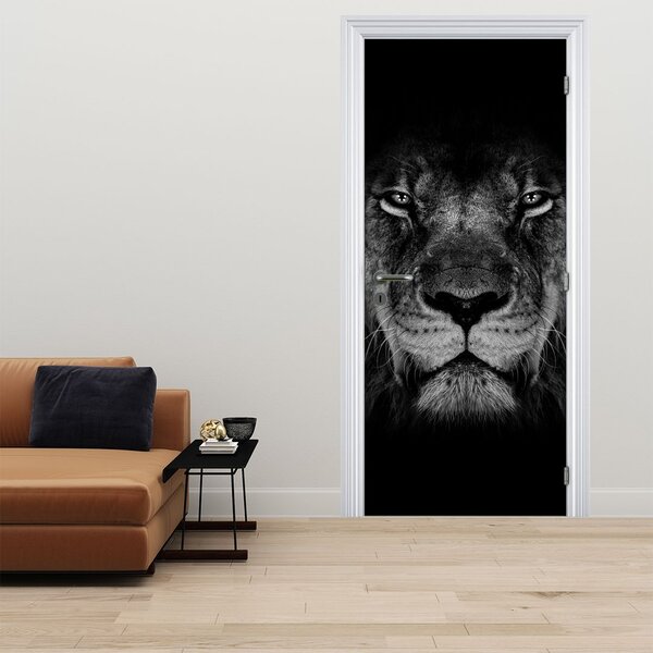 Fototapeta na dveře - Lev a jeho majestátnost (95x205cm)