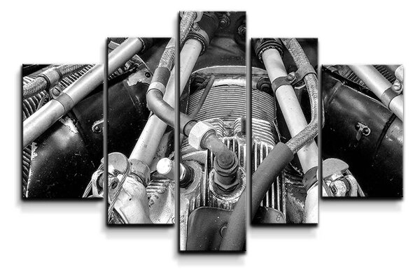 Sablio Obraz - 5-dílný Motor - 125x90 cm