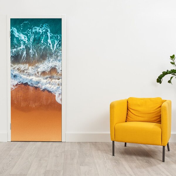 Fototapeta na dveře - Mořská pláž (95x205cm)