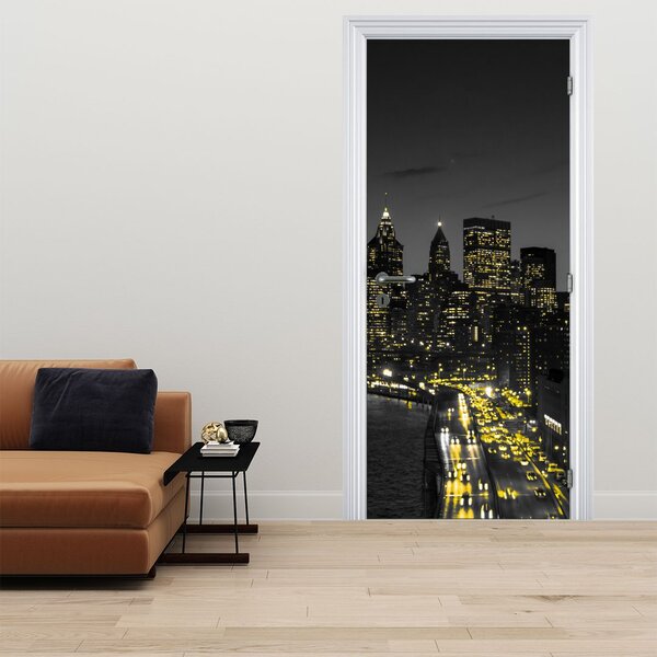Fototapeta na dveře - Noční metropole (95x205cm)