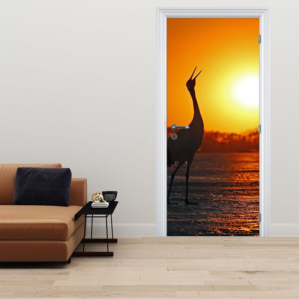 Fototapeta na dveře - Ptáci při západu slunce (95x205cm)