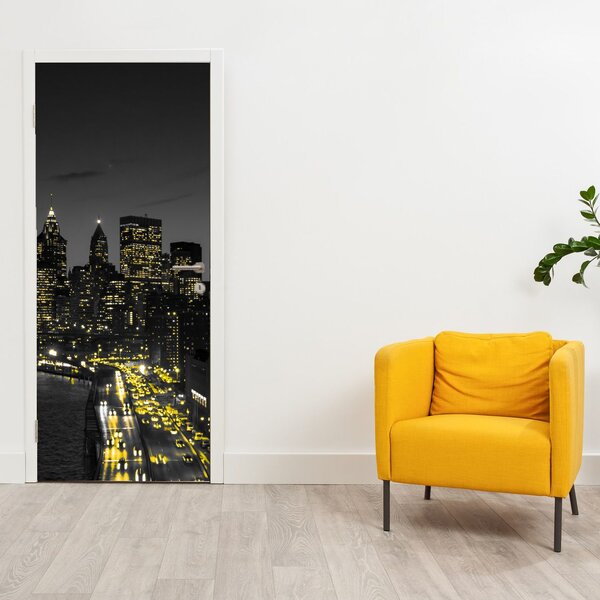 Fototapeta na dveře - Noční metropole (95x205cm)