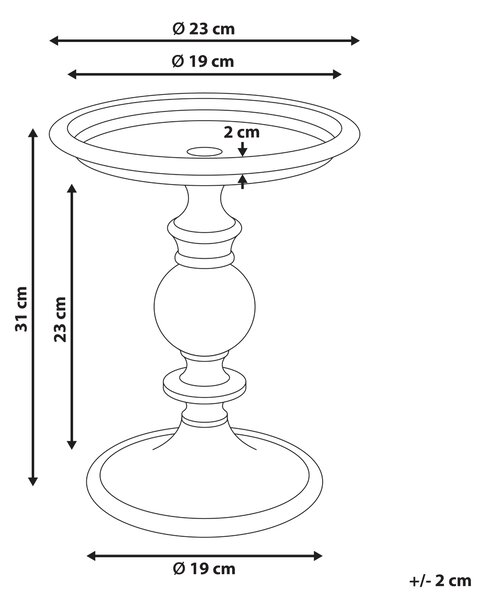 Svícen VODNO Kov 31 cm Zlatá