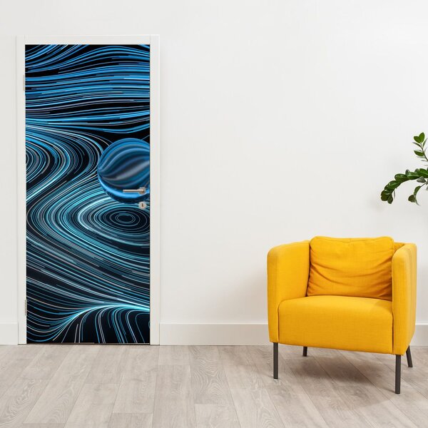 Fototapeta na dveře - Modrá abstrakce (95x205cm)