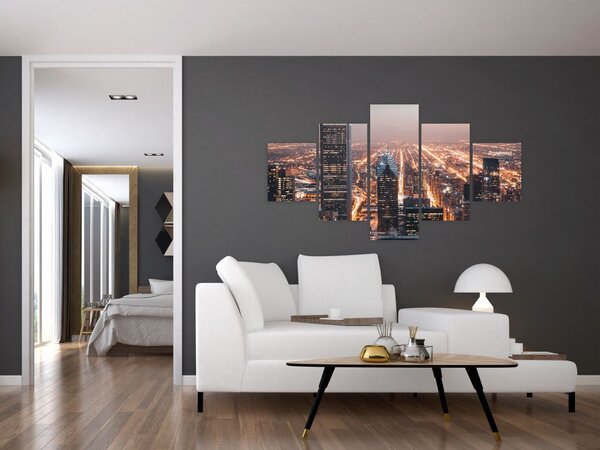 Obraz svítící metropole (125x70 cm)