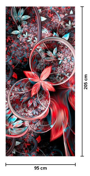 Fototapeta na dveře - Abstrakce exotických květů (95x205cm)