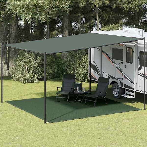 Koberec do stanu 400 x 400 cm tmavě zelený HDPE