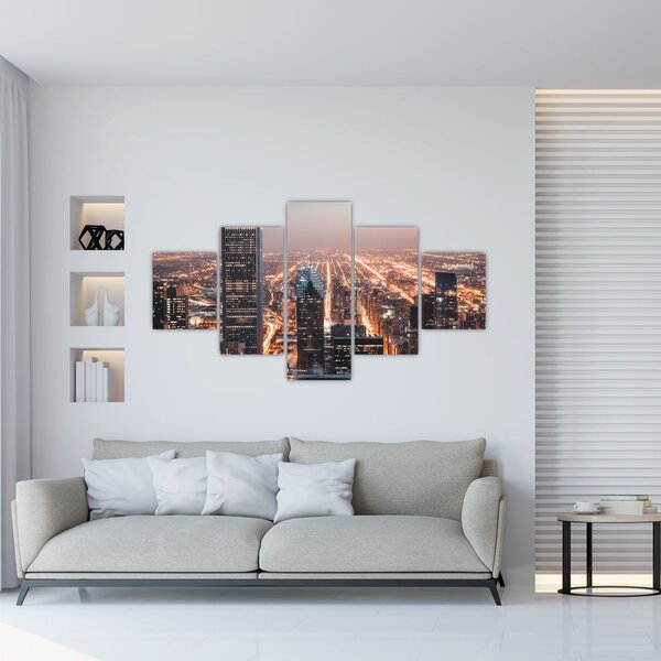 Obraz svítící metropole (125x70 cm)
