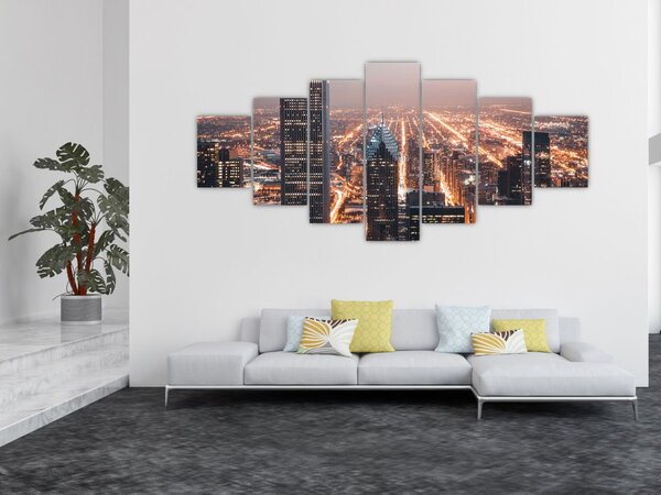Obraz svítící metropole (210x100 cm)