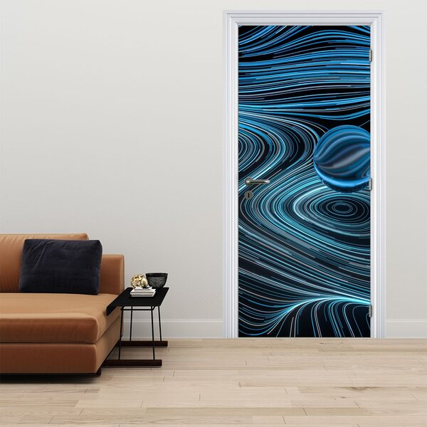 Fototapeta na dveře - Modrá abstrakce (95x205cm)