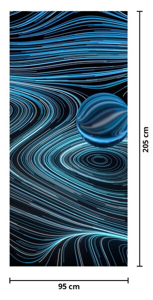 Fototapeta na dveře - Modrá abstrakce (95x205cm)