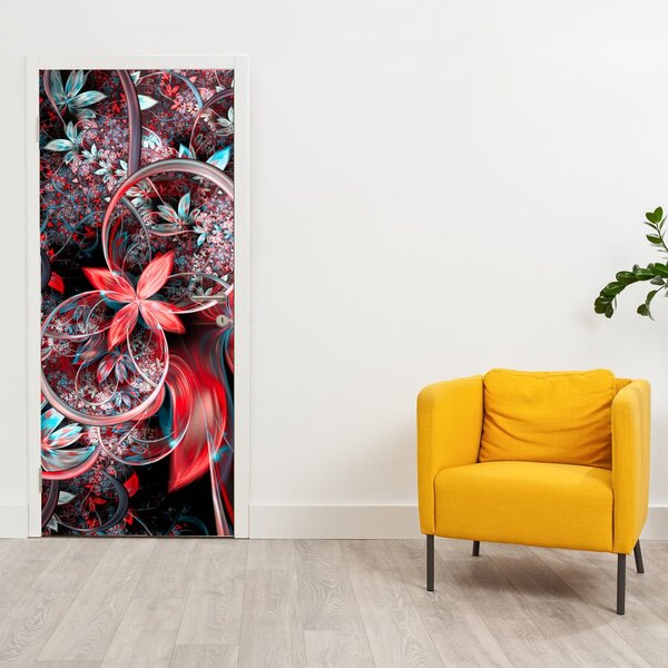 Fototapeta na dveře - Abstrakce exotických květů (95x205cm)