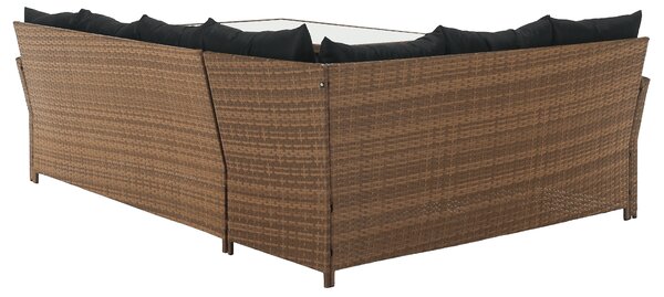 KONDELA Zahradní ratanový set, světle hnědá/černá, MADUL