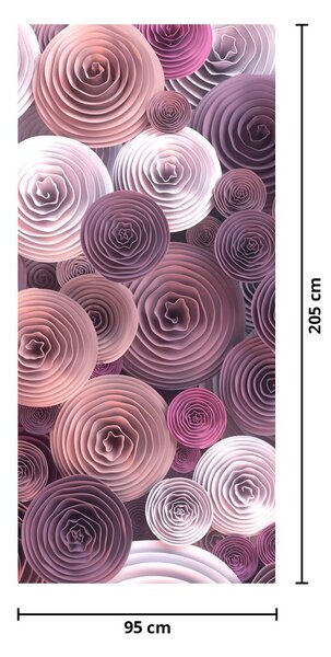 Fototapeta na dveře - Abstraktní motiv květů růží (95x205cm)