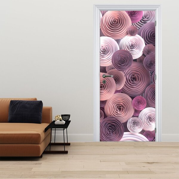 Fototapeta na dveře - Abstraktní motiv květů růží (95x205cm)