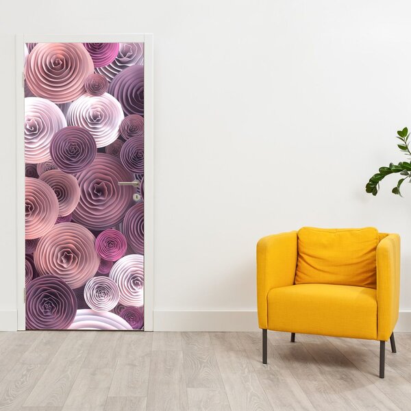 Fototapeta na dveře - Abstraktní motiv květů růží (95x205cm)