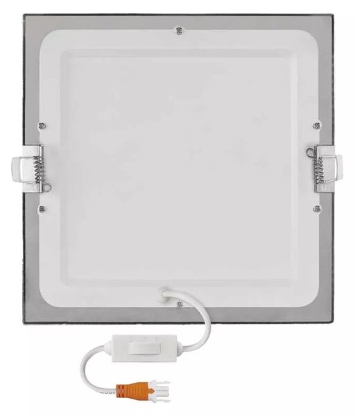 EMOS Stříbrný vestavný LED panel hranatý 225 x 225mm 18W CCT Premium ZD2243