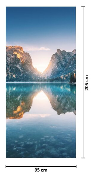 Fototapeta na dveře - Horské jezero (95x205cm)