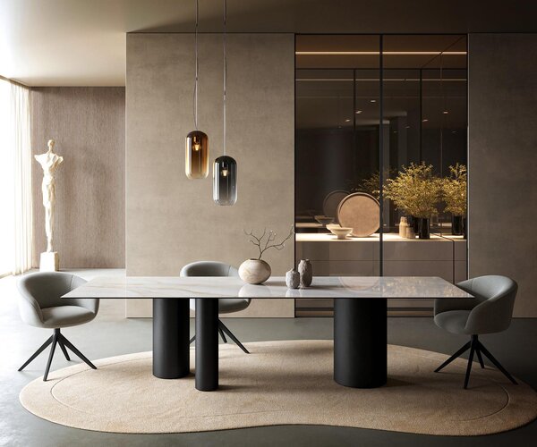 DELIFE Jídelní stůl Edge 300×100 cm keramika Onyx Pearl Troa kov černá