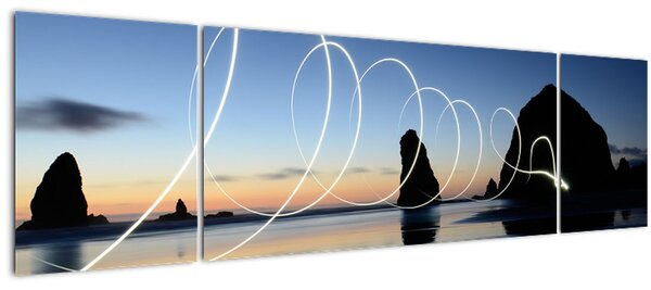 Obraz - pláž při západu (170x50 cm)